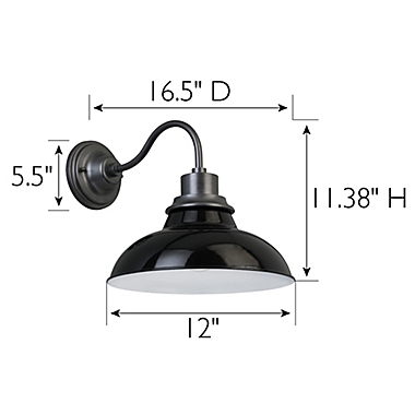 Design House Hamilton 1-Light Wall Light in Black. View a larger version of this product image.