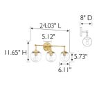 Alternate image 4 for Design Home Gracelyn 3-Light Vanity in Satin Gold