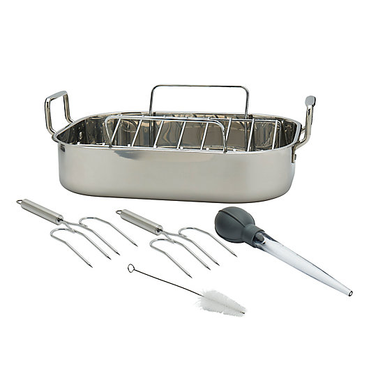 Alternate image 1 for Our Table™ 6-Piece Stainless Steel Roaster Set