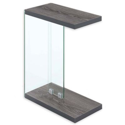 Photo 1 of Convenience Concepts SoHo C-Shape End Table in Weathered Grey