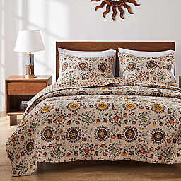 Andorra Reversible King Quilt Set in Taupe