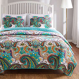 Greenland Home Fashions Nirvana 3-Piece Reversible King Quilt Set in Teal