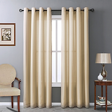 Commonwealth Home Fashions Rhapsody 84-Inch Grommet Window Curtain Panel in Mushroom (Single). View a larger version of this product image.