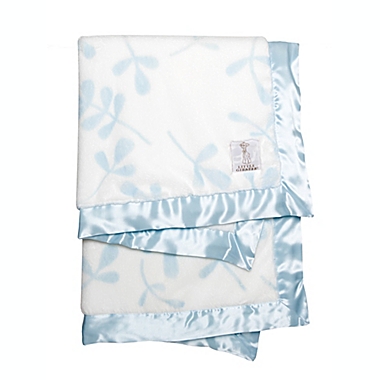 Little Giraffe Olive Branch Luxe Baby Blanket in Blue. View a larger version of this product image.