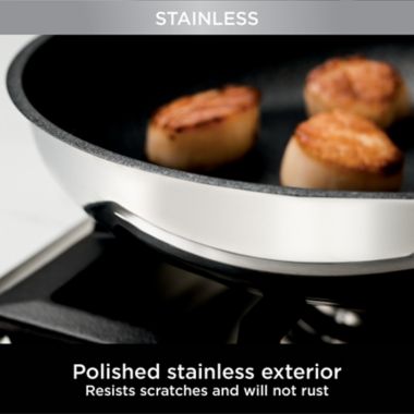 Ninja&trade; Foodi NeverStick Nonstick 8-Inch &amp; 10.25-Inch Stainless Steel Fry Pan Set. View a larger version of this product image.
