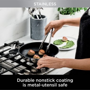 Ninja&trade; Foodi NeverStick Nonstick 8-Inch &amp; 10.25-Inch Stainless Steel Fry Pan Set. View a larger version of this product image.