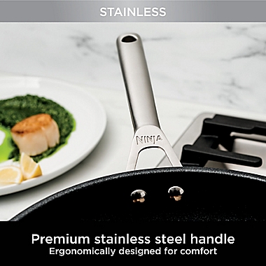 Ninja&trade; Foodi&trade; NeverStick&trade; Nonstick Stainless Steel 3-Piece Fry Pan Set. View a larger version of this product image.