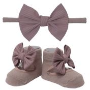 So 'dorable Size 0-12M 2-Piece Sea Fog Headband and Bootie Set