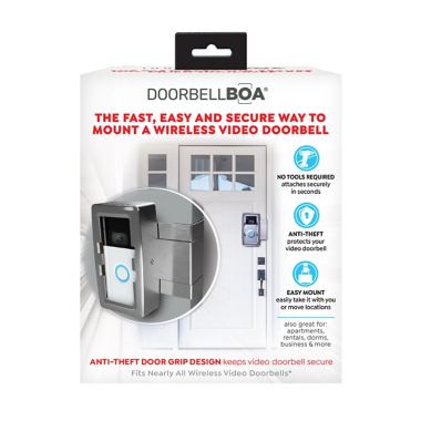 Doorbell Boa&trade; Protective Video Doorbell Mount in Nickel. View a larger version of this product image.