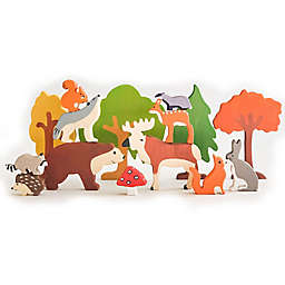 Cassarokids® Waldorf 15-Piece Wooden Forest Animal Set