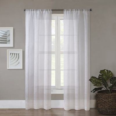 Simply Essential&trade; Eyelash Rod Pocket Sheer Window Curtain Panels in White (Set of 2)