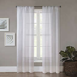 Simply Essential™ Eyelash 84-Inch Rod Pocket Sheer Curtain Panels in White (Set of 2)