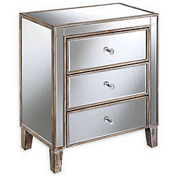 Gold Coast Large Mirrored 3-Drawer End Table