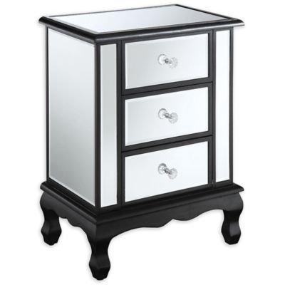 Gold Coast Vineyard Mirrored 3-Drawer End Table