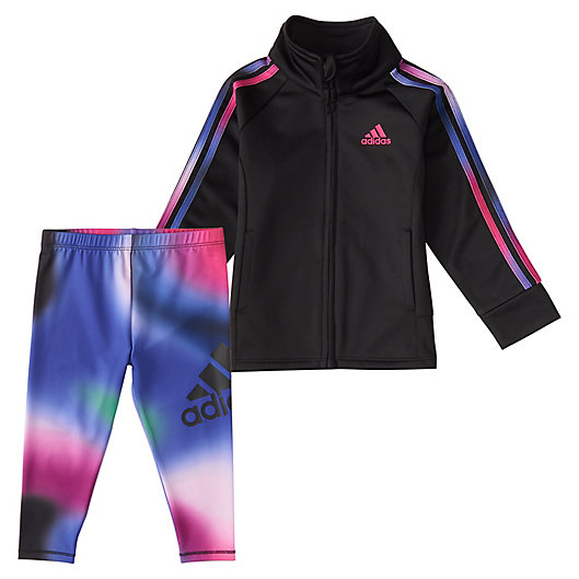 Alternate image 1 for adidas® Glow Tricot Jacket and Legging Set in Purple/Black