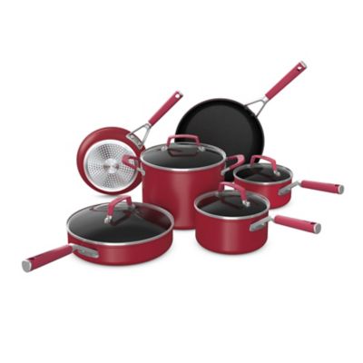 Ninja&trade; Foodi&trade; NeverStick&trade; Vivid Nonstick Aluminum 10-Piece Cookware Set in Red