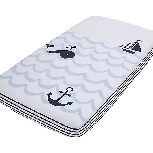 Alternate image 1 for Nautica Kids® Nautical Adventure Photo Op Fitted Crib Sheet in Navy