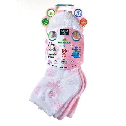 Alternate image 1 for Earth Therapeutics® Aloe Moisture™ 2-Pack Socks Set