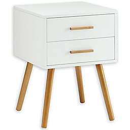 Oslo 2-Drawer End Table in White