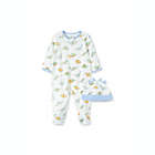 Alternate image 0 for Little Me&reg; Size 3M 2-Piece Dinomite Long Sleeve Footie and Hat Set in Ivory/Multi