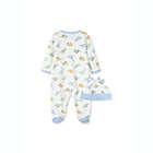 Alternate image 1 for Little Me&reg; Size 3M 2-Piece Dinomite Long Sleeve Footie and Hat Set in Ivory/Multi