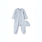 Alternate image 0 for Little Me&reg; Size 3M 2-Piece Star Moon Long Sleeve Footie and Hat Set in Grey