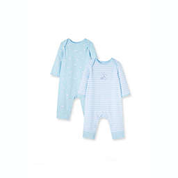 Little Me® 2-Pack Striped Bear Organic Cotton Coveralls in Blue