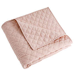 Quilted Throw Blanket in Blush