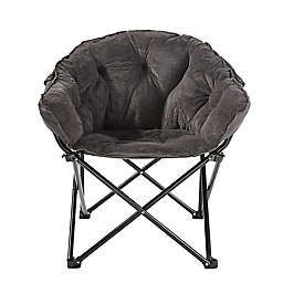 Simply Essential&trade; Foldable Faux Fur Club Chair in Charcoal
