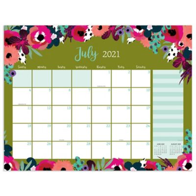 tf publishing floral july 2021 to june 2022 large desk pad calendar bed bath beyond