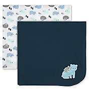Just Born&reg; 2-Pack Bear Cotton Thermal Blankets in Blue