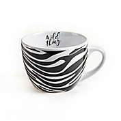 &quot;Wild Thing&quot; 18 oz. Cappuccino Mug in Black/White