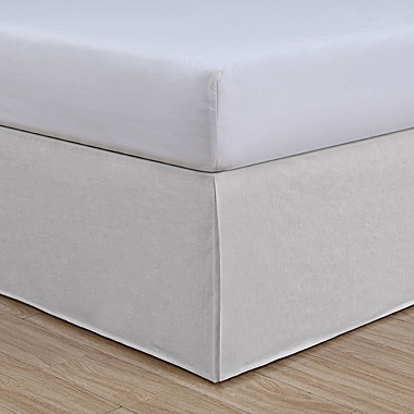 Nestwell&trade; Linen Blend Queen Bed Skirt in White. View a larger version of this product image.