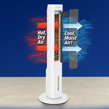 Arctic Air&trade; Tower Pure Air Cooler/Humidifier in White. View a larger version of this product image.