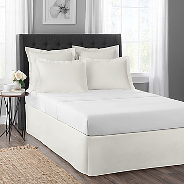 Simply Essential&trade; Microfiber Tailored Queen Bed Skirt in Ivory. View a larger version of this product image.