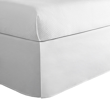 Simply Essential&trade; Microfiber Tailored Queen Bed Skirt in White. View a larger version of this product image.