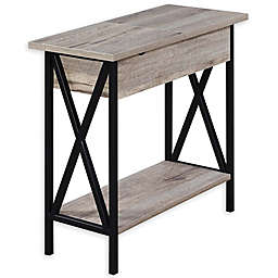 Convenience Concepts Town Square Tucson Flip Top End Table with Charging Station
