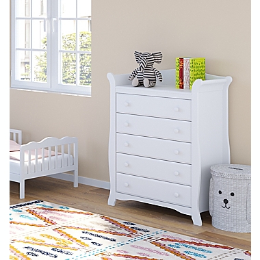 Storkcraft&reg; Avalon 5-Drawer Dresser in White. View a larger version of this product image.