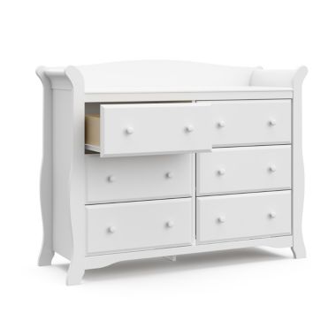 Storkcraft&reg; Avalon 6-Drawer Double Dresser in White. View a larger version of this product image.