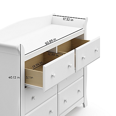 Storkcraft&trade; Avalon 6-Drawer Double Dresser in White. View a larger version of this product image.