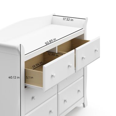 Storkcraft&reg; Avalon 6-Drawer Double Dresser in White. View a larger version of this product image.