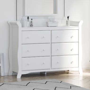 Storkcraft&reg; Avalon 6-Drawer Double Dresser in White. View a larger version of this product image.