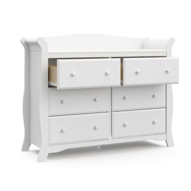 Storkcraft&reg; Avalon 6-Drawer Double Dresser in White. View a larger version of this product image.