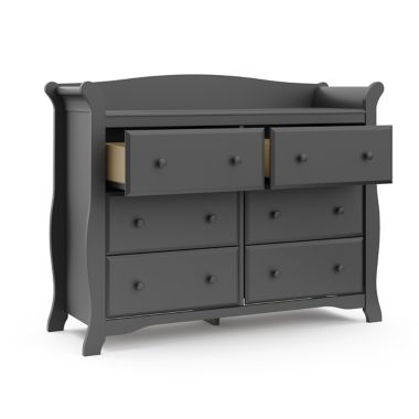 Storkcraft&reg; Avalon 6-Drawer Double Dresser in Grey. View a larger version of this product image.