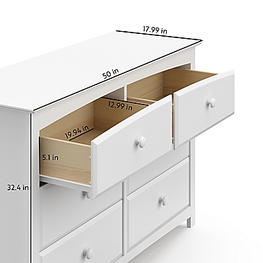 Storkcraft&reg; Kenton 6-Drawer Double Dresser in White. View a larger version of this product image.