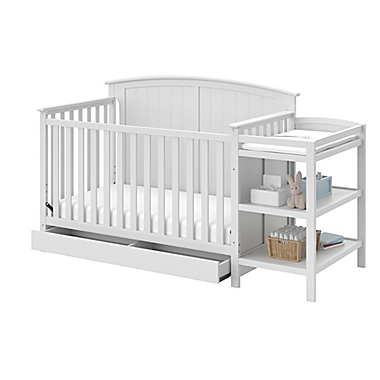 Storkcraft&trade; Steveston 4-in-1 Convertible Crib and Changer in White. View a larger version of this product image.