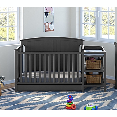 Storkcraft&reg; Steveston 4-in-1 Convertible Crib and Changer in Grey. View a larger version of this product image.