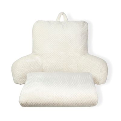 Simply Essential&trade; Honeycomb 2-Piece Backrest Pillow and Throw Blanket Bundle in Egret