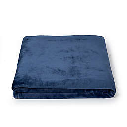 Simply Essential™ Solid Plush Throw Blanket in Navy