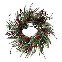 Bee & Willow™ 26-Inch Artificial Berry and Pine Christmas Wreath in Green